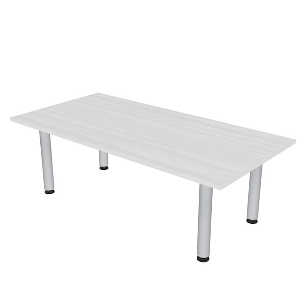 35.5 in W, 59.5 in L, 29 in H, Engineered Wood Top, White